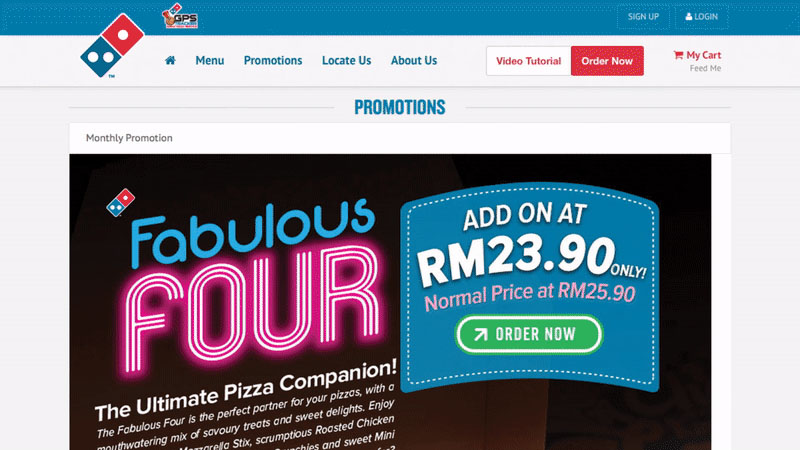 Domino's Pizza Malaysia Microsite
